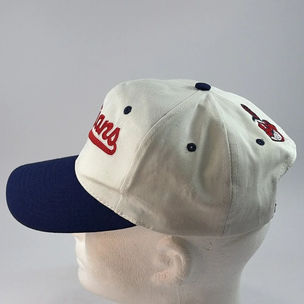 Vintage Cleveland Indians Hat Cap Snap Back Chief Wahoo Drew Pearson Twill 90's